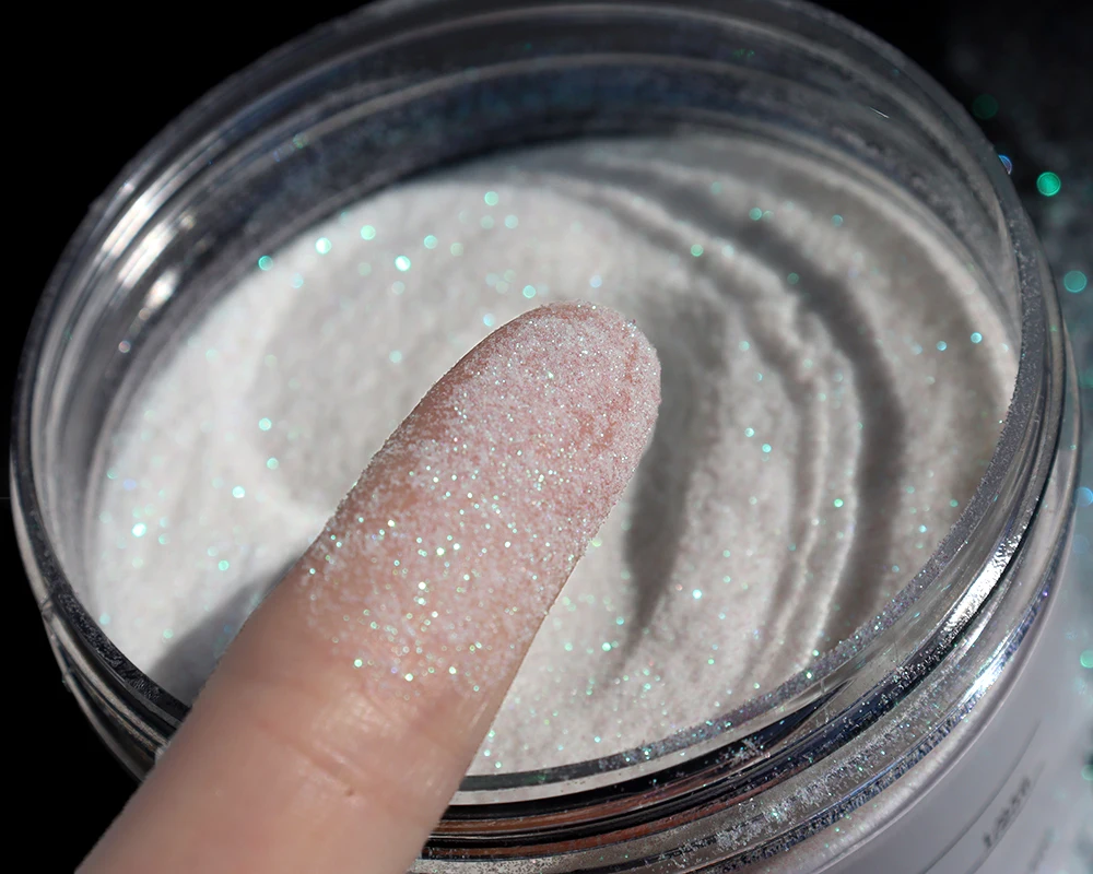 Poudre Extra Fine brillante pour vernis à ongles, 50G, 0.1mm, holographique, blanche, colorée, Nail Art, décoration DIY, 1/256in