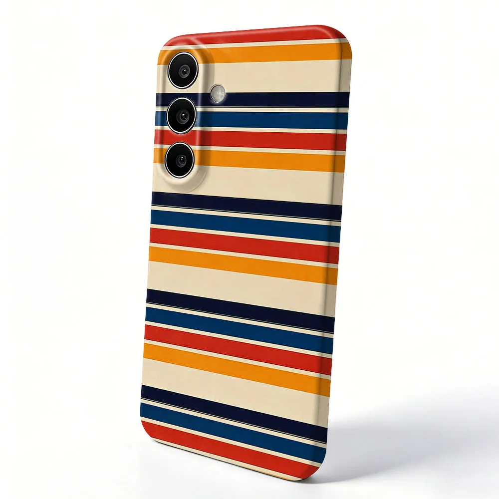 Colorful Stripe Pattern Case For Samsung S26 S25 S24 S23 S22 Plus S21 Ultra Edge S23 S24 S25 FE Hard PC Shockproof Phone Cover