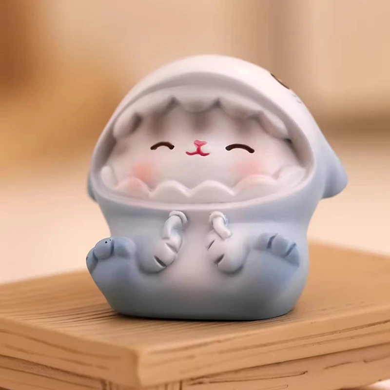 Nordic Creative Cute Pudding Cat Figurines Modern Mood-Stabilizing Healing Animal Ornament Office Desktop Decoration Gift FYFM