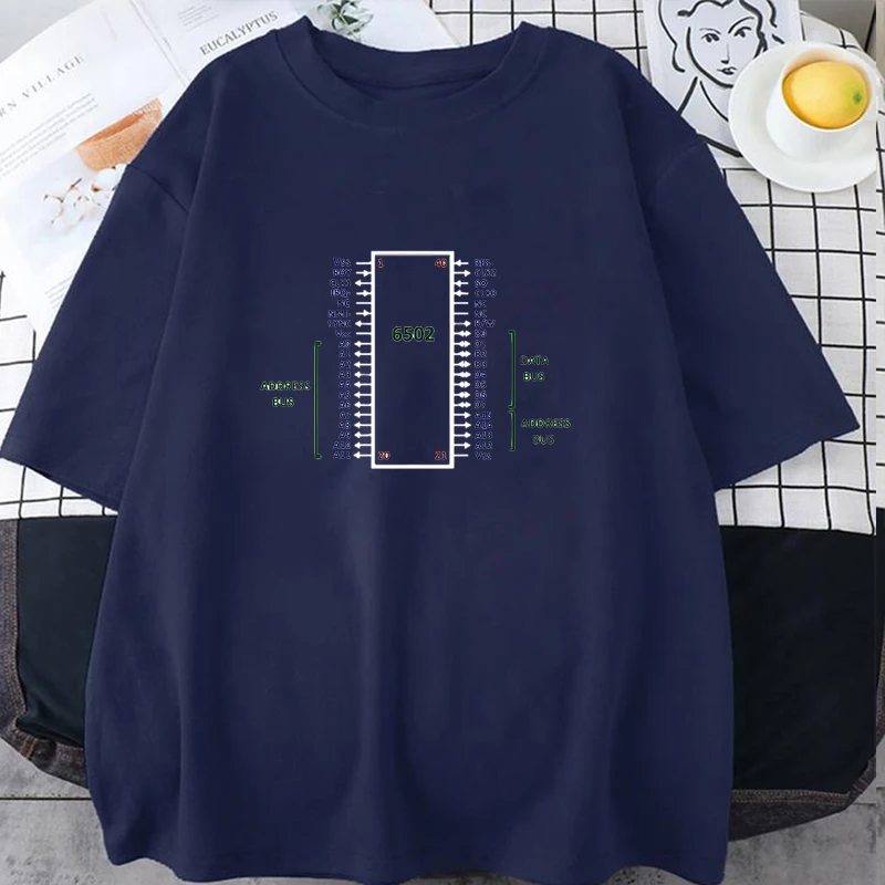 6502 Cpu Pinout Color T Shirt for Men Women Clothing Harajuku Shirts Fashion Graphic Y2k Tops Short Sleeve Round Neck Unisex Tee