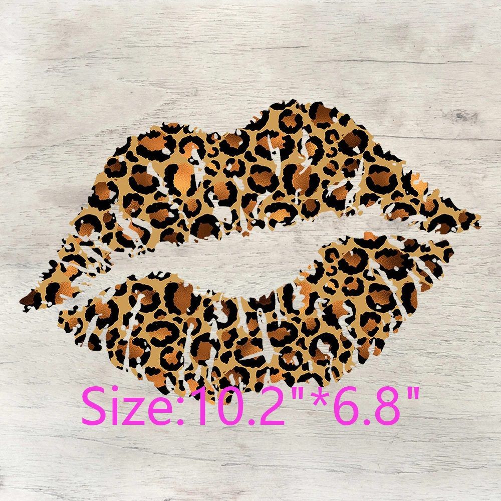 Red Lips Butterfly Leopard Fashion Ready to Press Transfers Custom Ready to press DTF Transfers Iron-on transfers for clothing