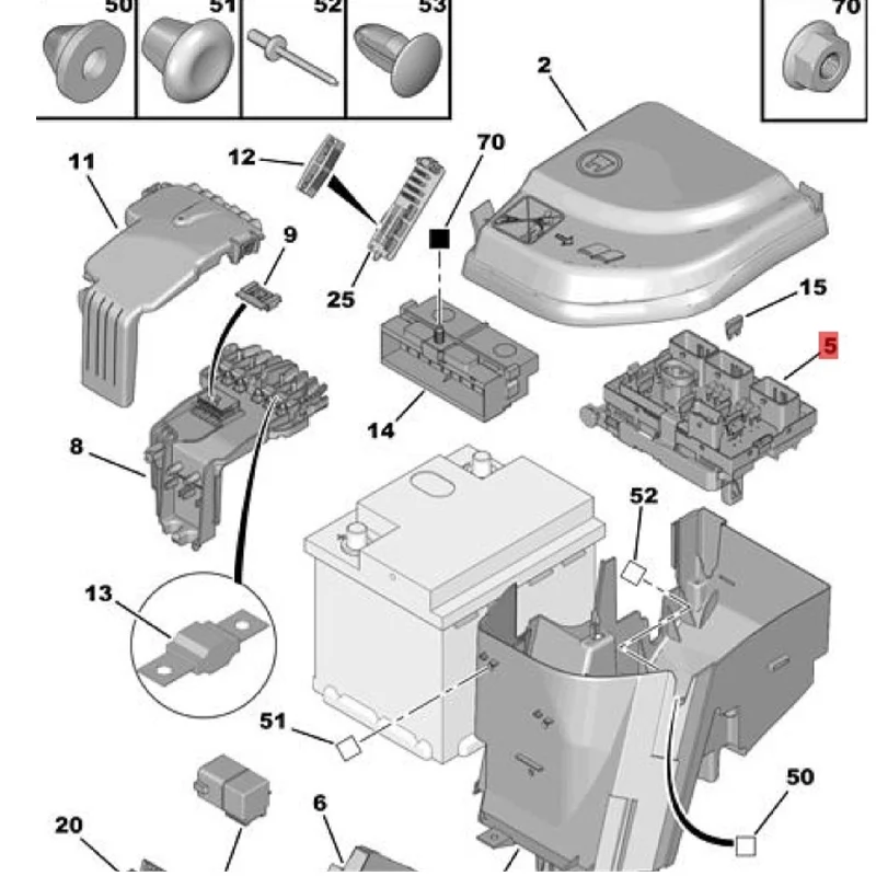 New Fuse Box Unit Assembly Under Bonnet 9809742880 9809742780 9807028780 BSM R05 = R20 Fit for Citroen C4 Peugeot 307 308 408