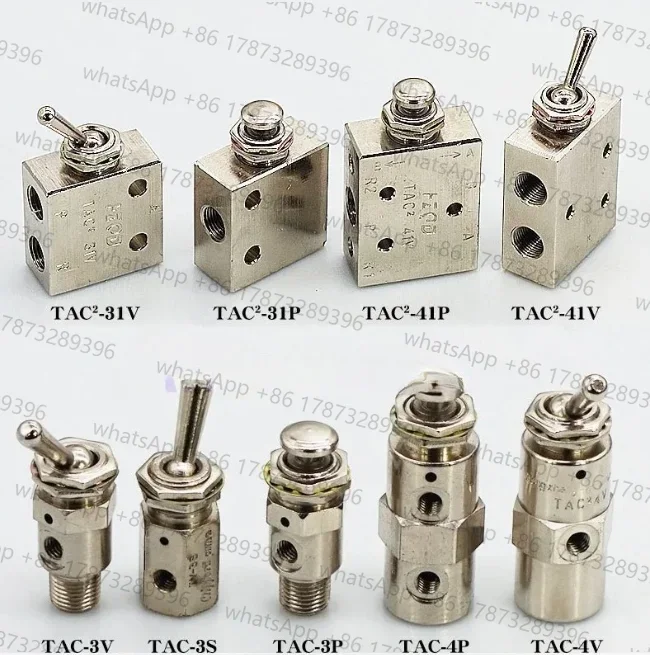Válvula Neumática Mecánica de Palanca con Retorno por Resorte y 3 Puertos, Interruptor de Botón, Modelos TAC2-41V 41P 31V 31P 3p 3v 3S 41pp 4pp