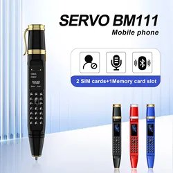 SERVO K07 Plus mini bolígrafo para teléfono móvil, ventilador de cámara SIM Dual, marcador Bluetooth, grabadora de Radio, Voz Mágica, teléfono móvil, tiempo de espera largo