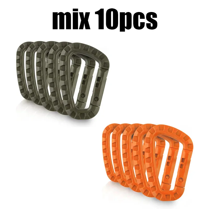 5/10/15/20 stücke Taktische D-Form Kunststoff Karabiner Mit Harter Feder Snap Clip ITW Schlüsselbund Getriebe Haken für Outdoor Camping Werkzeuge