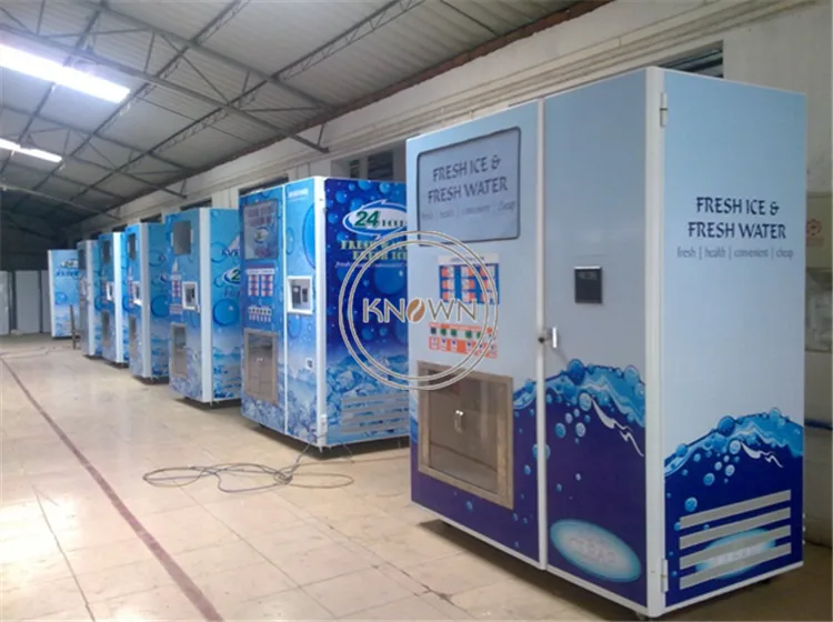 Automatic 140/280/450kg/day  ice cube vending machine IC Card/Bill/Coin/Give Change/GSM Remote Monitor function