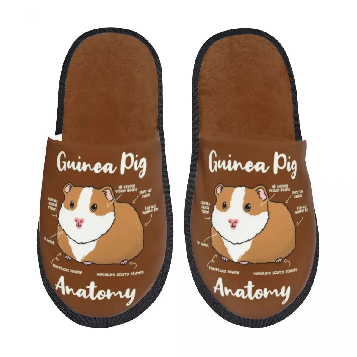 

Женские домашние тапочки с принтом на заказ, анатомия морской свинки, уютные теплые пушистые тапочки из пены с эффектом памяти животных, домашняя уличная обувь