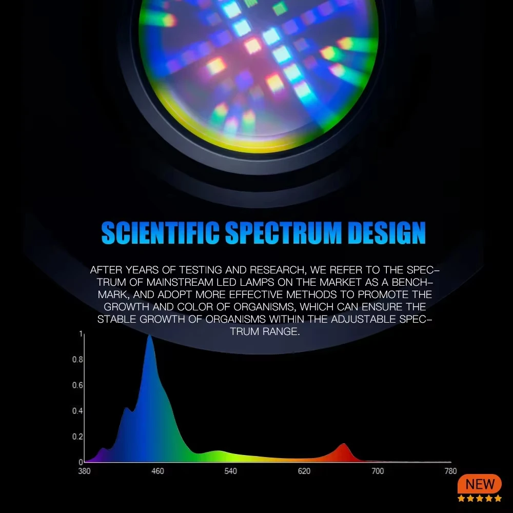 100W A7III Smart APP Control Aquarium Coral Light Full Spectrum Saltwater Marine LED Aquarium Light for Coral Reef Tank