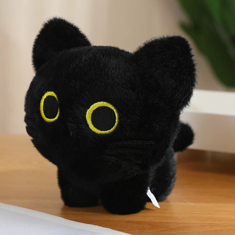 15cm Gothic Soft Cute Black Cat Plush Toy 10cm Kawaii Black Kitten Plush Pendant Key Chain Bag Car Decor Kid Gift - view 4