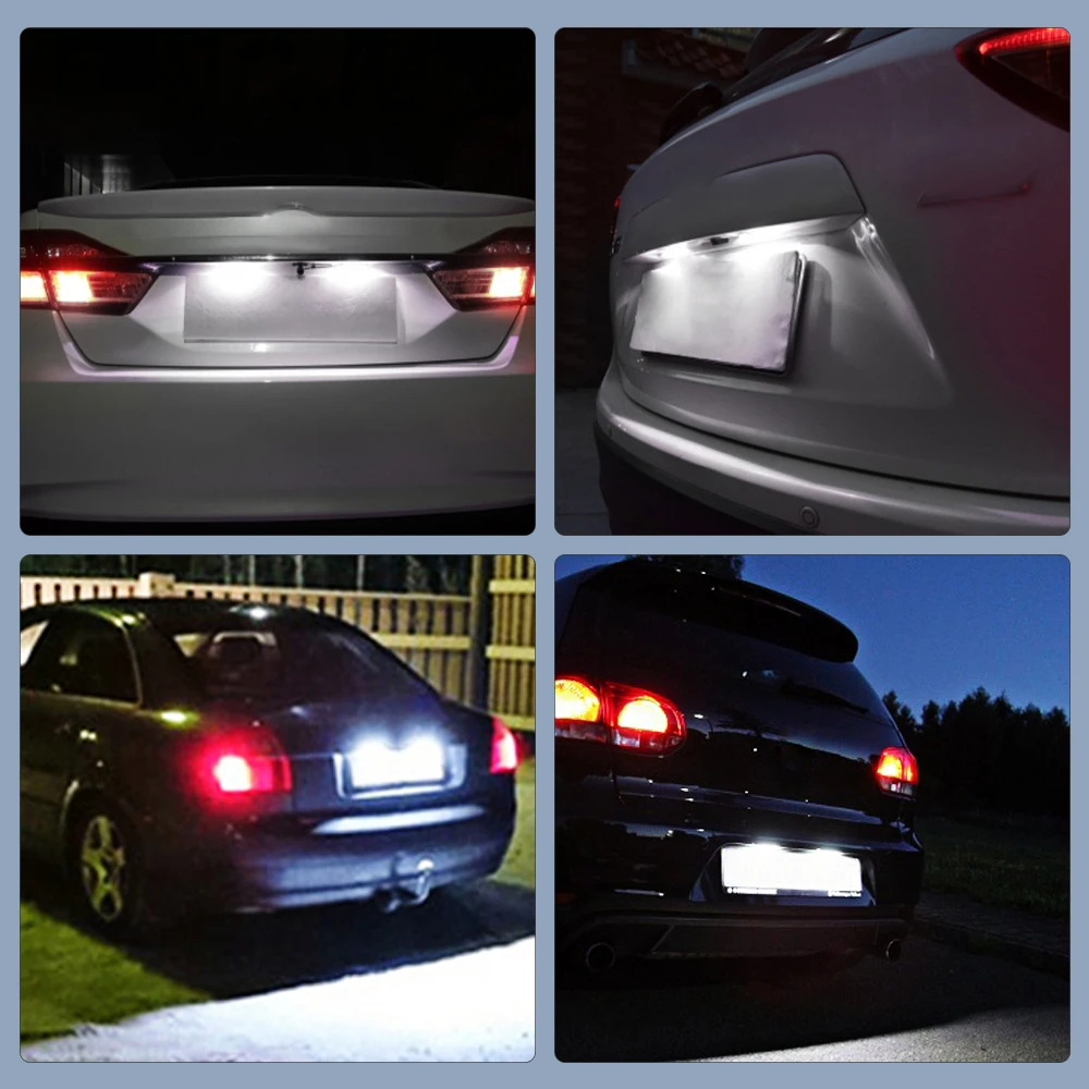 White License Plate Light For VW Passat CC Golf MK7 Seat Leon 1 Canbus No Error Bright LED License Plate Light view 5