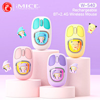 IMICE W-540 Cute Doll Creative Bluetooth Dual Mode Charging USB Wireless Mute Luminous Mouse for desktop computers and laptops