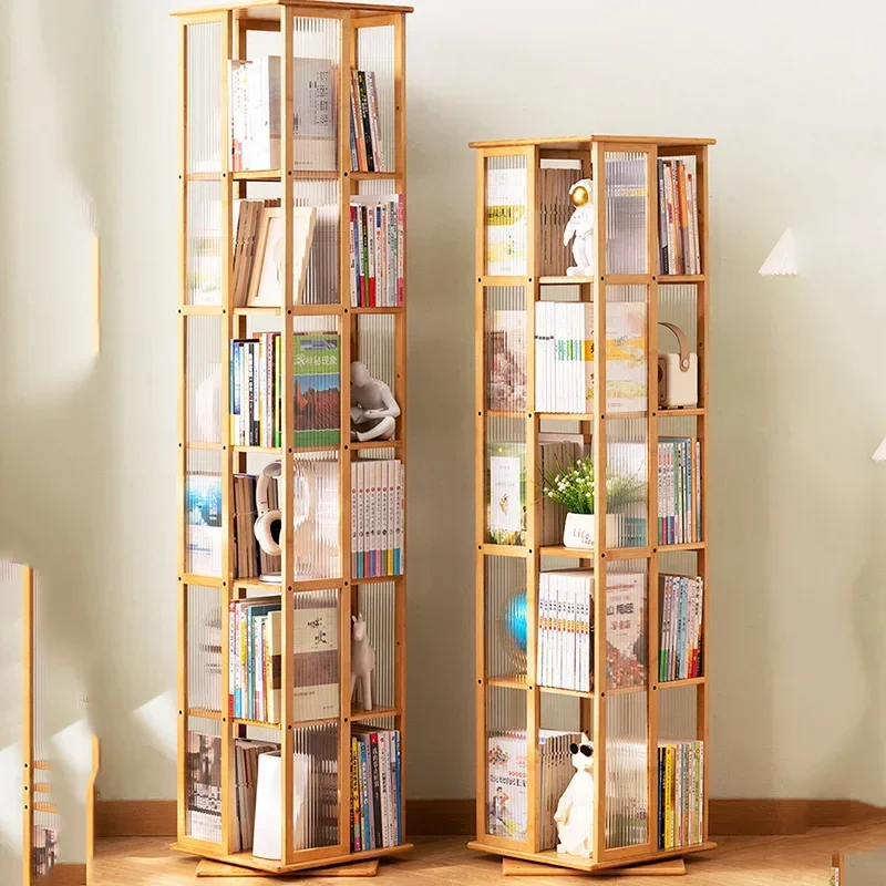 Rotierende Boden Bücherregale einfache Massivholz Designs Vintage Bücherregale traditionelle Bibliothek Bambini Wohn möbel