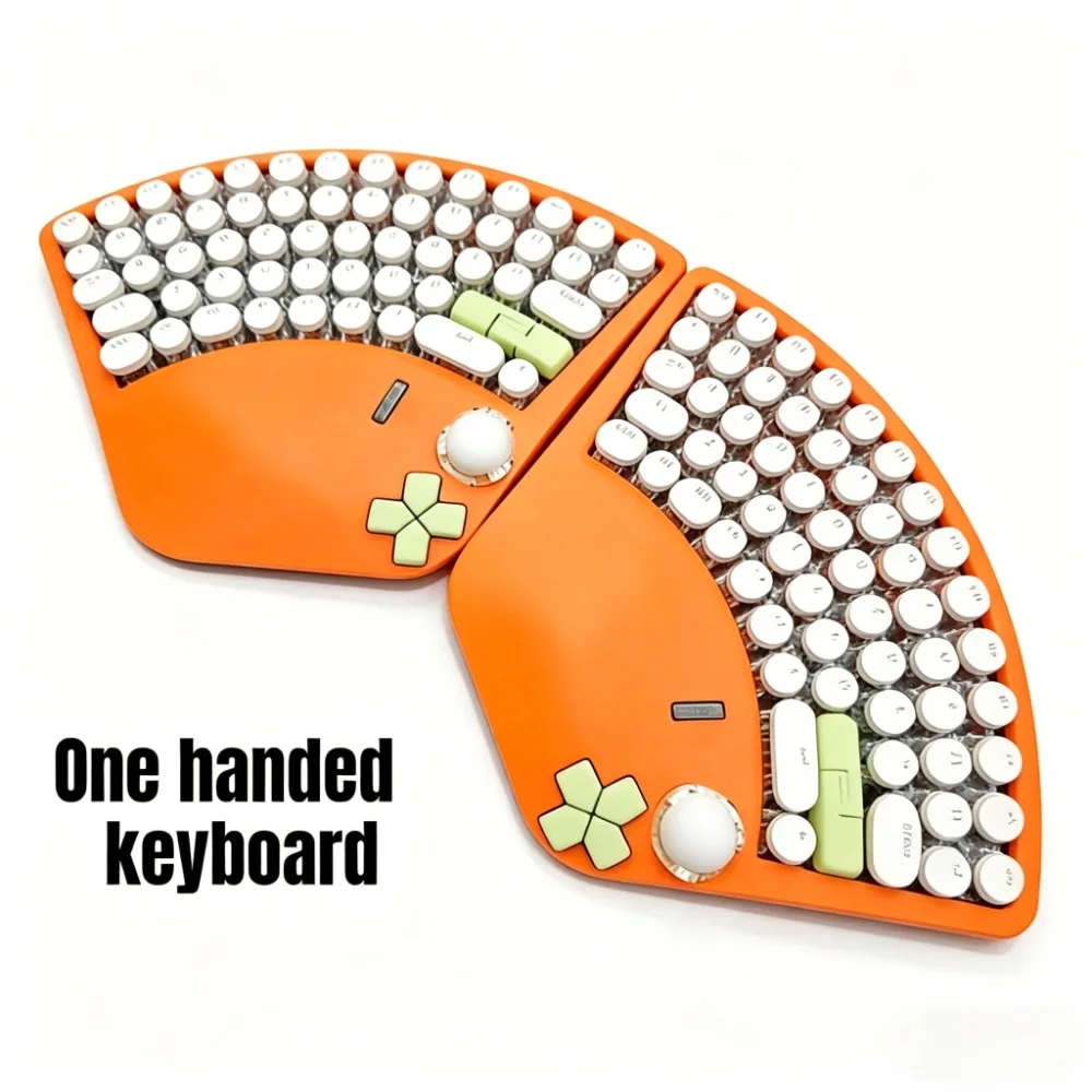 One-handed Keyboard Kit with Trackball Roller Arrow Keys Mechanical Keyboard Costom Hotswap Sector Disabled Person GameAccessory