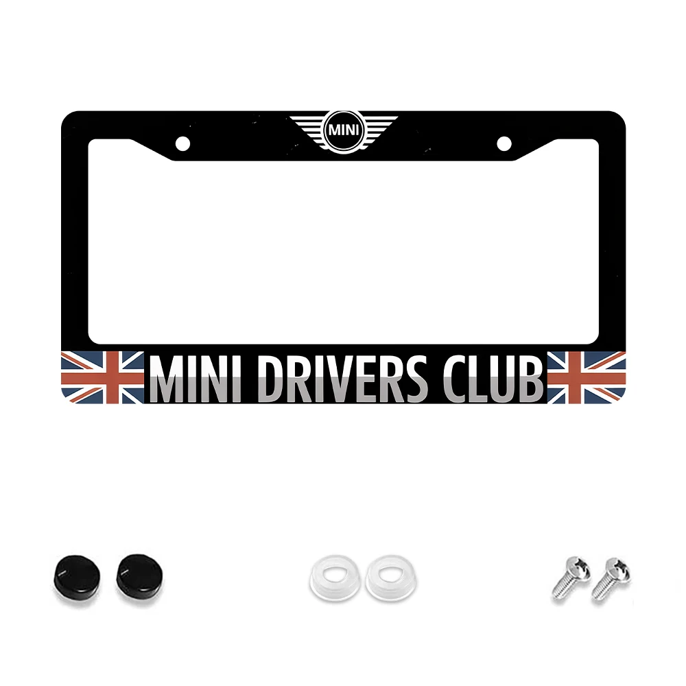 1 قطعة إطار لوحة ترخيص بفتحتين من الألومنيوم الأسود مع نمط نادي السائقين الصغيرة، 6 × 12 بوصة، يتضمن طقم براغي، كاليفورنيا المبتكرة