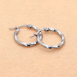 Fashion Titanium Warp Round 20mm Smooth Circle  Wedding Jewelry Hoop Earrings 316 L Stainless Steel No Easy Fade Allergy Free