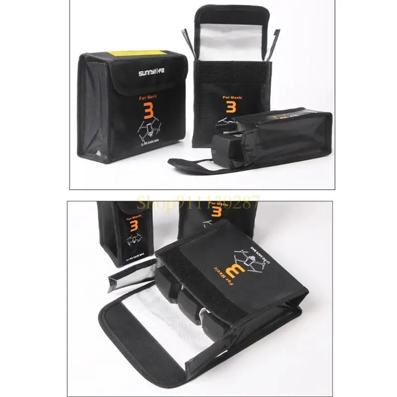 

J1HC Battery Safety Bag Battery Explosionproof Bag Large Capacity Storage for Mavic 3