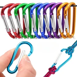 5/10/50/100pcs Aluminum Carabiner Key Chain Clip Outdoor Camping Keyring Snap Hook Water Bottle Buckle Kit Climbing Accessories