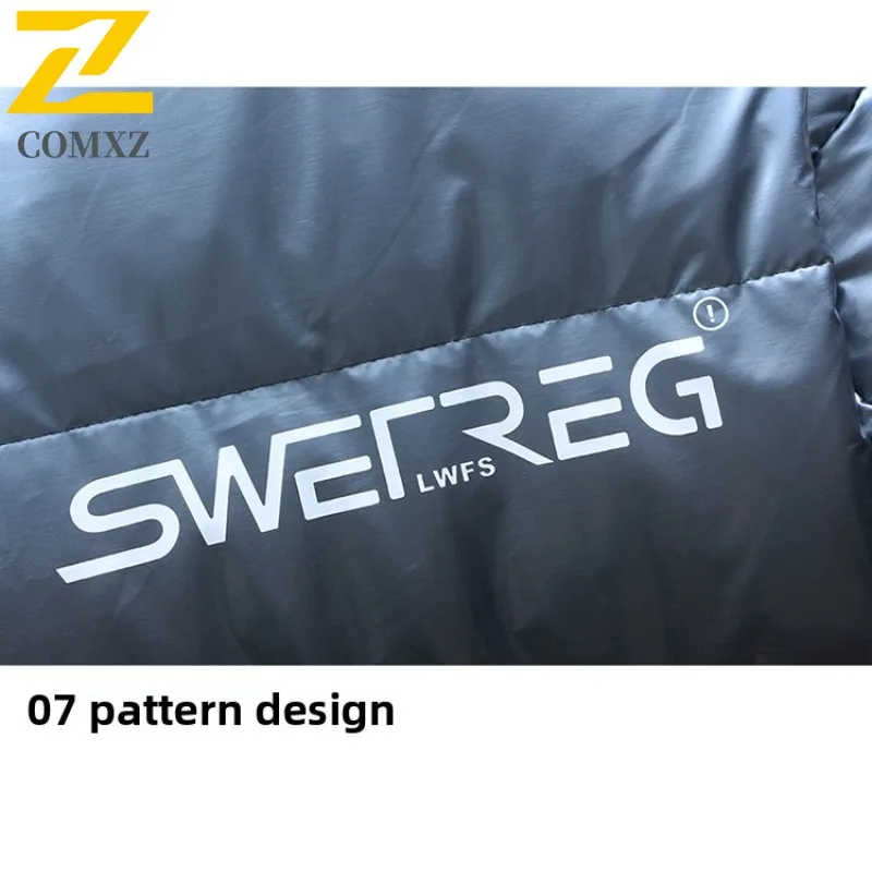 COMXZ Piumino lungo da uomo Moda con cappuccio da lavoro all'aperto Giacca imbottita leggera Cappotto invernale caldo antivento da lavoro casual