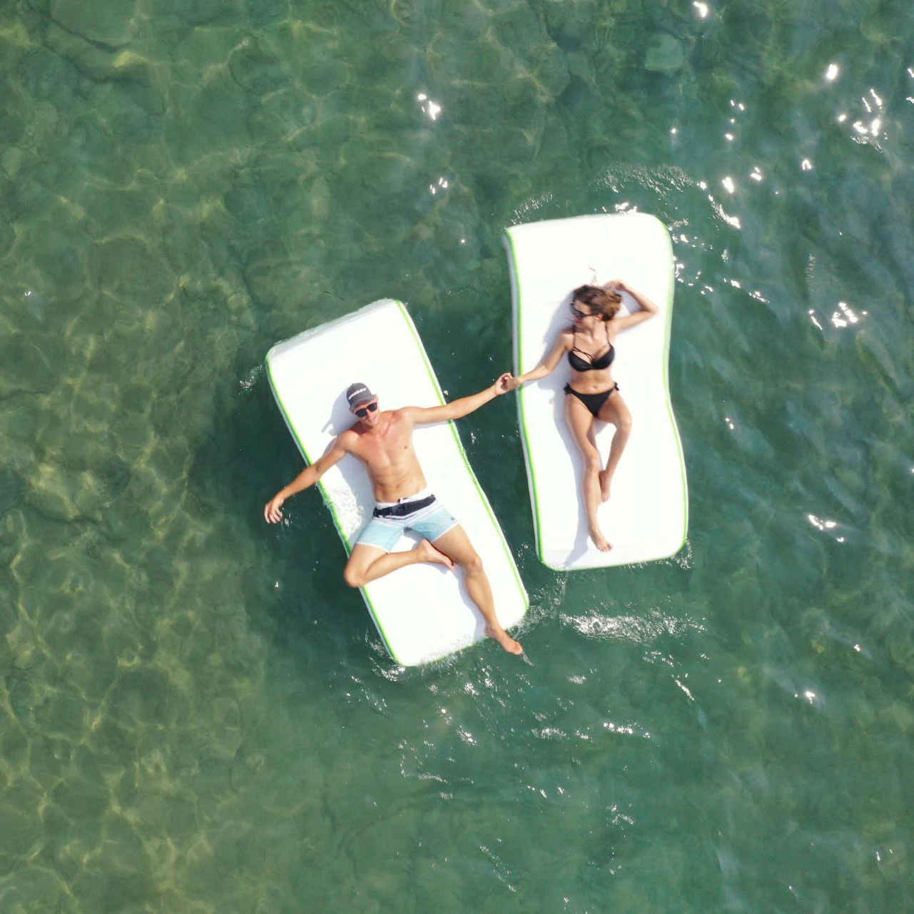 Customized Inflatable Floating Lounge Water Deck Portable Deck Pontoon  Inflatable Floating Swimming Pool Bed for Beach