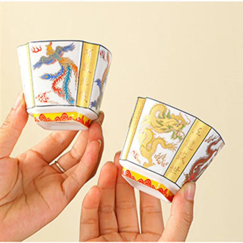 1 Pc Chinese Enamel Color Ceramic Tea Cup Handmade Dragon Pattern Porcelain Tea Bowl Pu'er Master Teacup Household Teaware 100ml