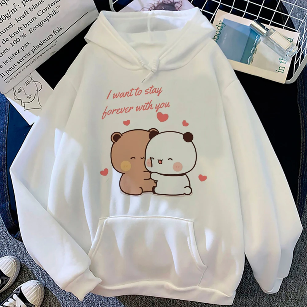 Men Women Aesthetic Trendy Hoodies Bubu Dudu Bear Graphic Printed Hooded Plus Size Pullover Unisex Prevalent Fashion Sweatshirt