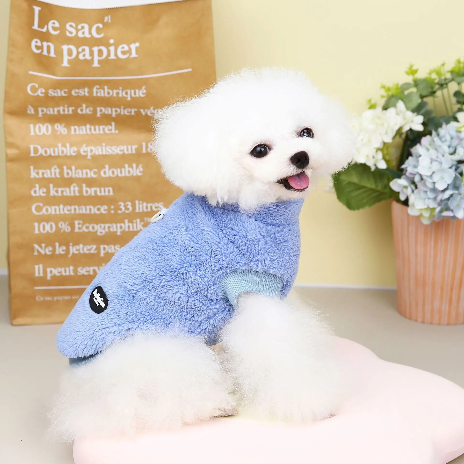 

Soft Fleece Solid Color Dog Winter Warm Dog Clothes for Small Dogs Puppy Cat Jacket Chihuahua Tshirt Yorkie Costume Pet Clothing