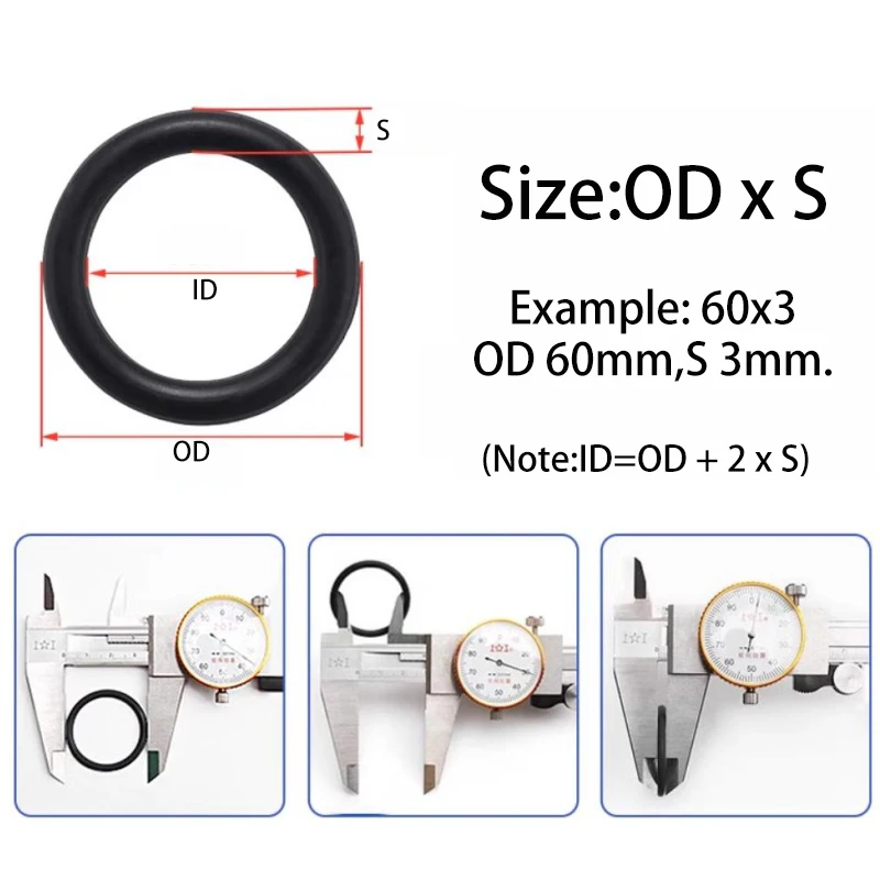 O Ring NBR Nitrile Rubber O-Ring CS1/1.5/2mm Corrosion Oil Heat Resistant Sealing Washer Plumbing Seal Gasket for Car Faucet
