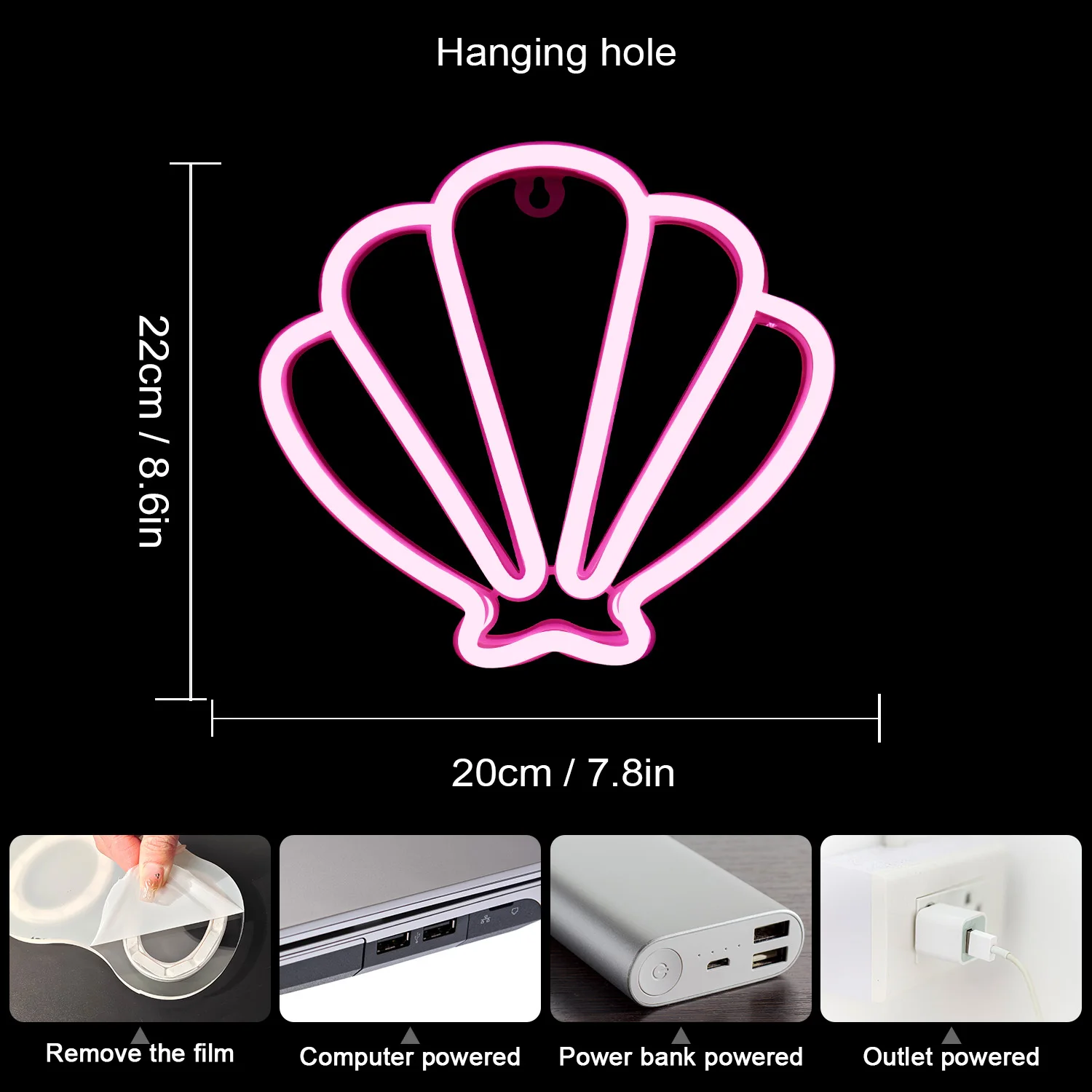 Подвеска в виде ракушки Неоновая вывеска Красота Украшение комнаты Салон Настенный художественный декор Неоновый свет Игровая комната Спальня Светодиодный неоновый свет Бар Клуб