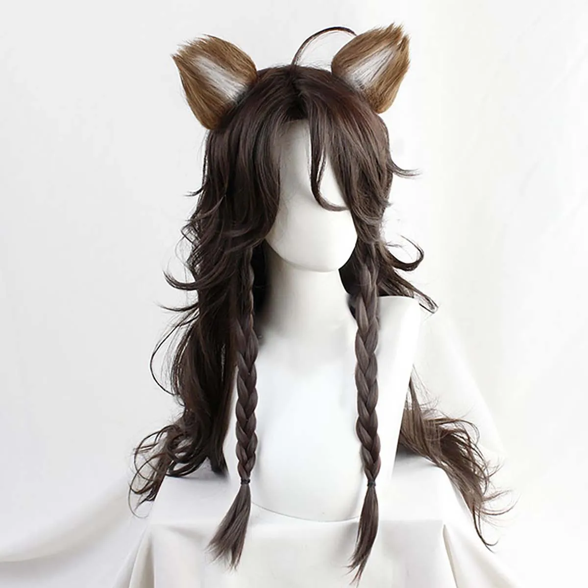 Men Twisted Wonderland Cosplay Leona Kingscholar Long Curly Brown Wig