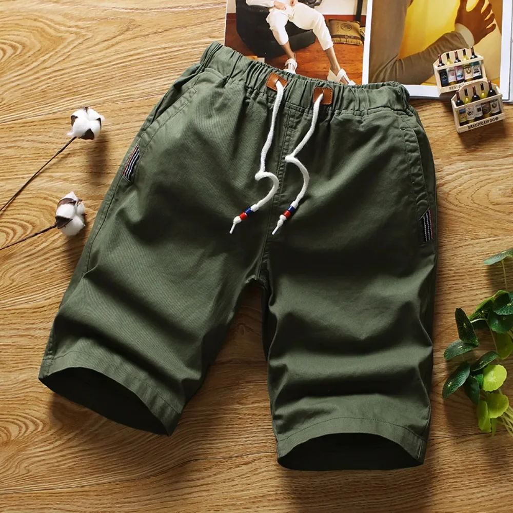 Weiße Shorts Männer Sommer Baumwolle knielange Shorts Bermudas koreanische Mode