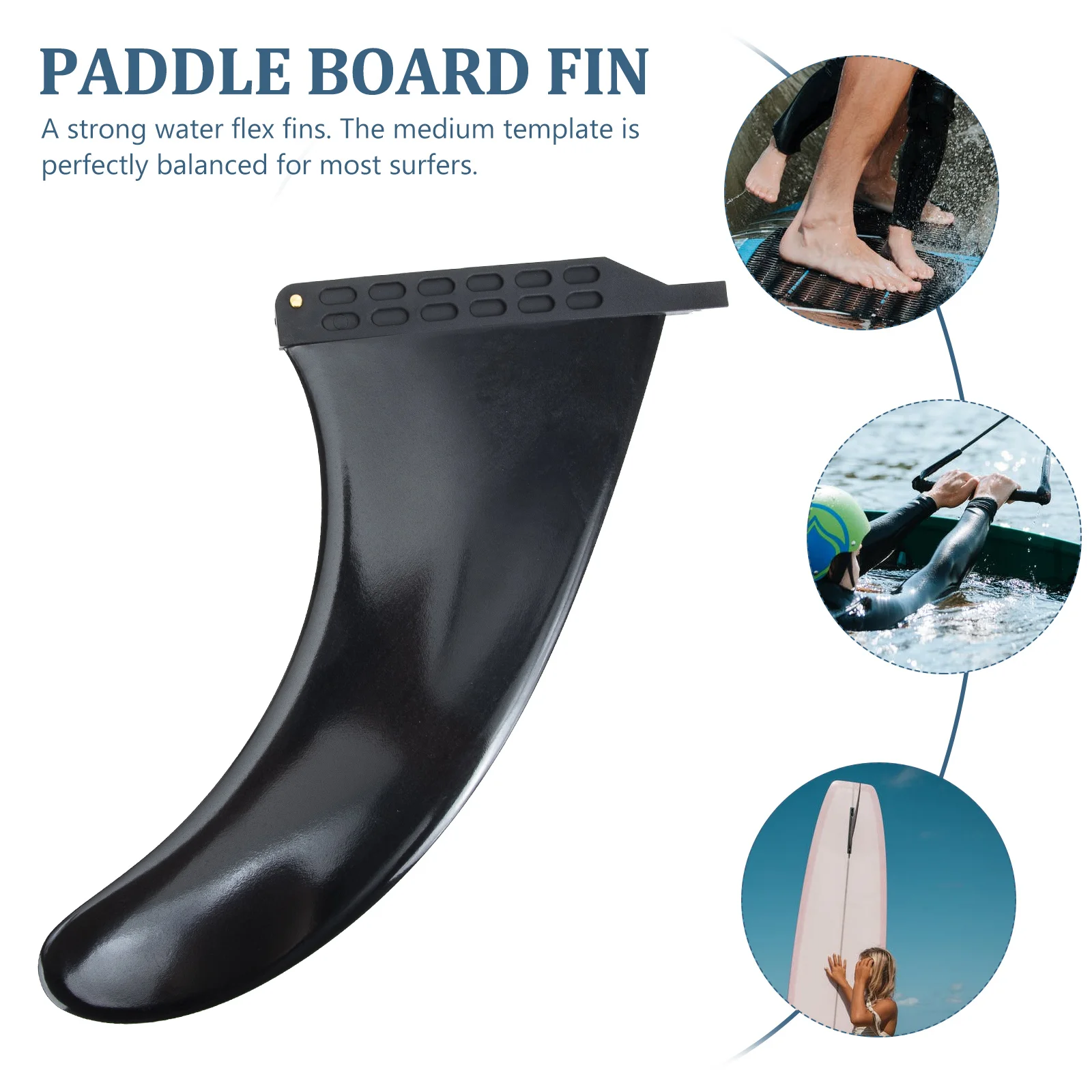 

Long Board Paddle Replacement Detachable Paddleboard Black Rubber Surfboard Tail