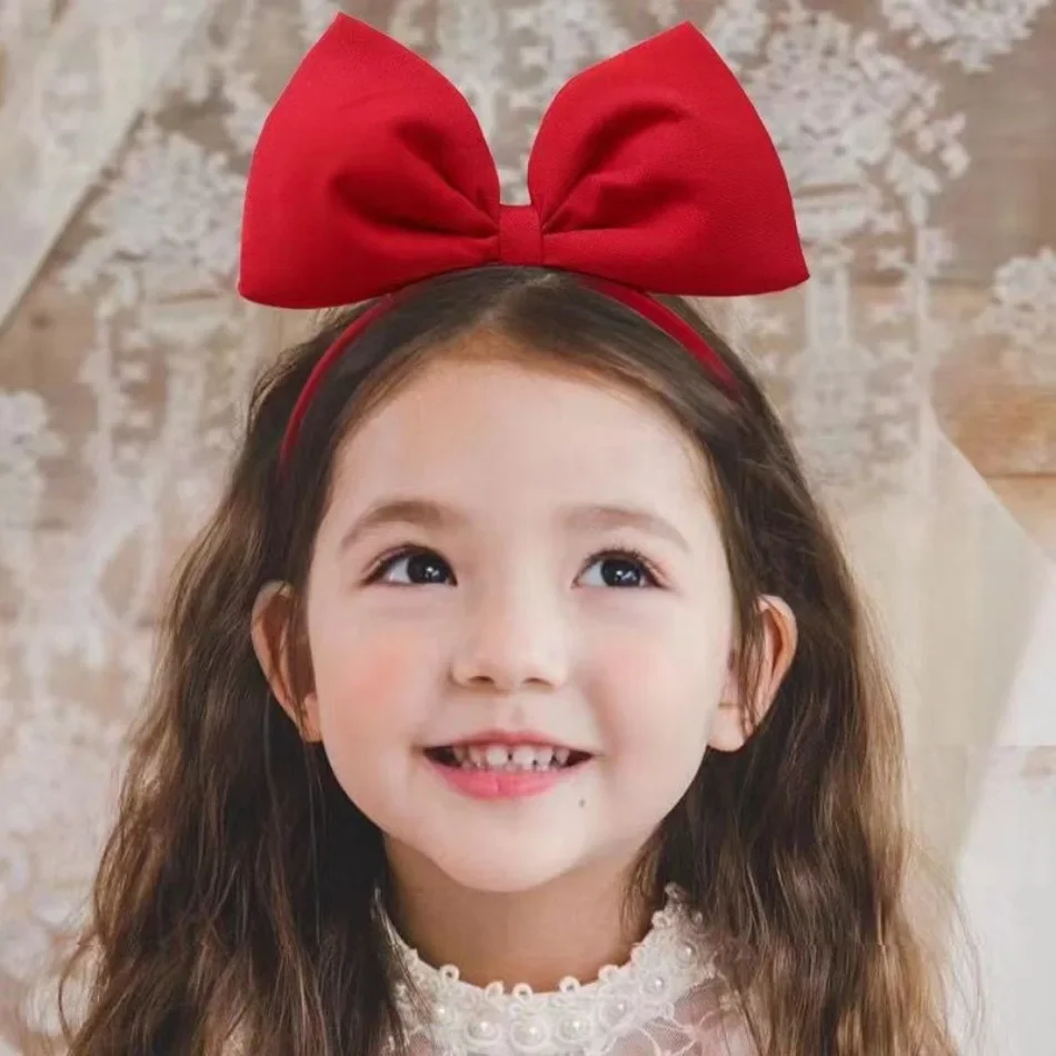 Birthday Photoshoot Stylish Girls Big Red Bow Headband Cute Large Bow Hair Hoop Kids Party Photograph Performance Hair Accessory