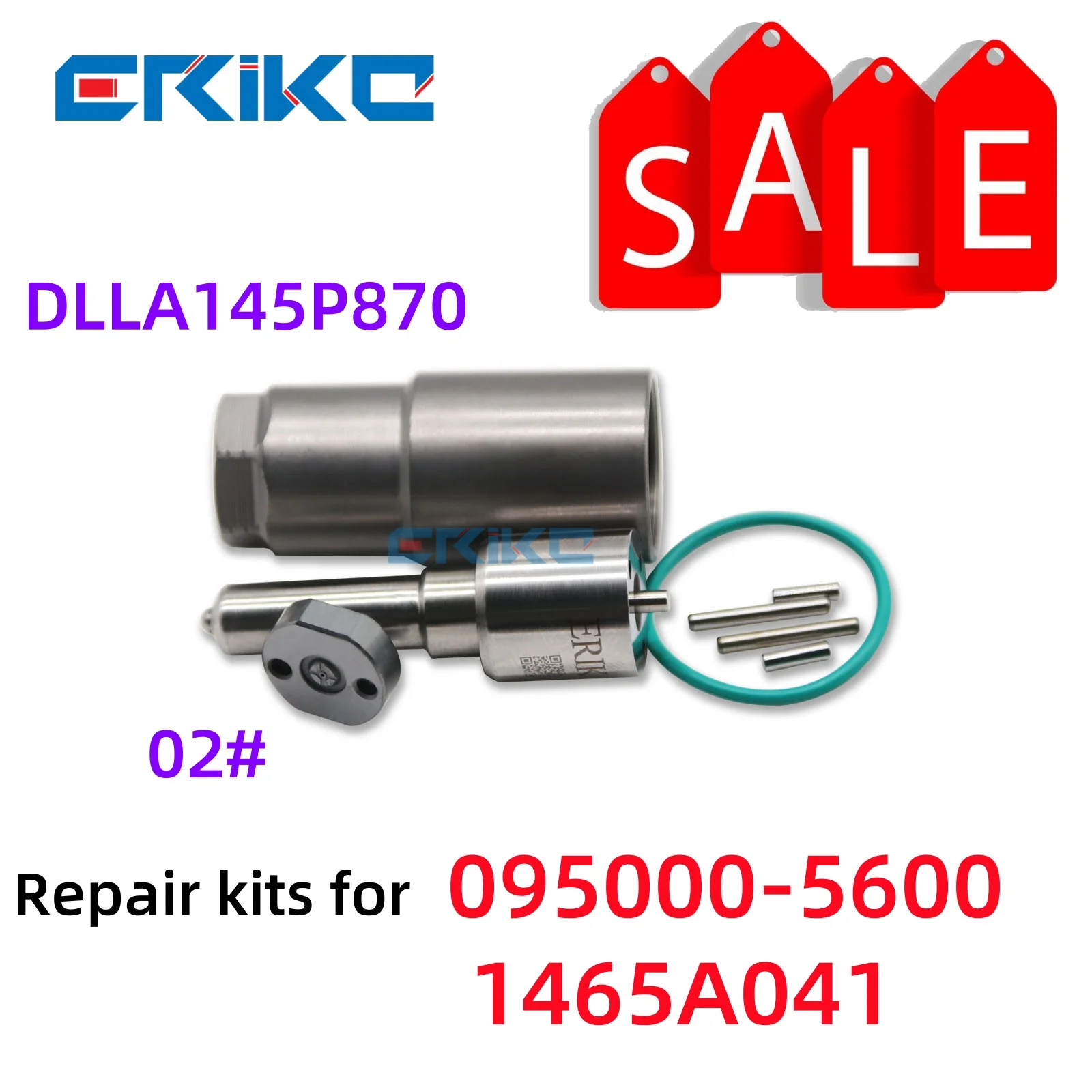 

ЭРИКК 095000 5600 Ремкомплекты форсунок дизельного топлива, форсунка DLLA145P870, клапанная пластина 02 # Для Denso 1465A041 Mitsubishi Euro 4