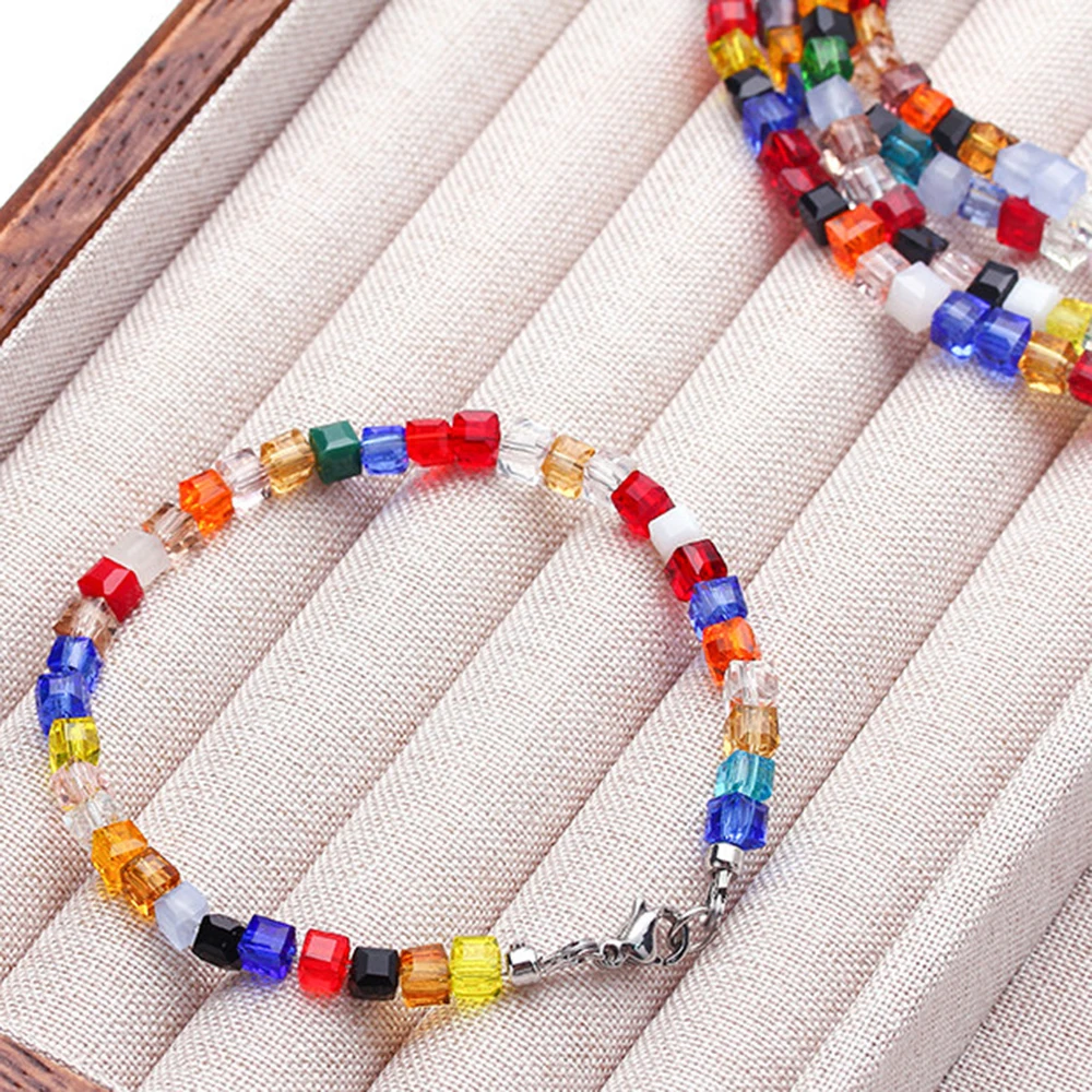 4mm 6mm 8mm Cube Square Faceted Blue Crystal Style Glass Loose Beads Lot for Jewelry Accessorie Bead Strands for Necklace CF15 view 5