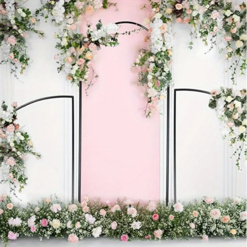 Wedding Arch Backdrop Stand 7. 2FT, 5FT, 5FT Set of 3 Metal Arch Backdrop Stand for Wedding Garden Floral Balloon Decoration