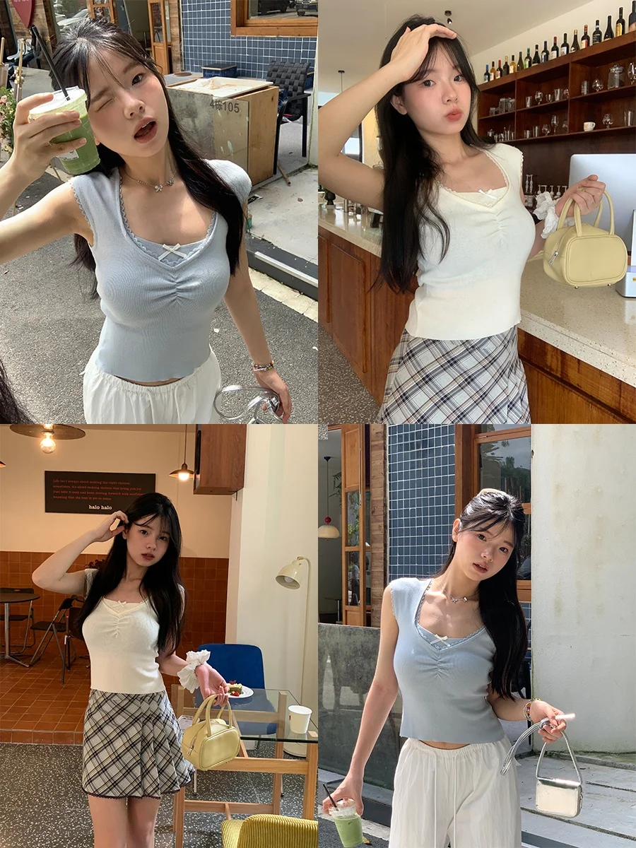 T-shirt rossa lavorata a maglia ort Sve da donna Faionable Summer Trendy oulder Fit Abbigliamento casual Pendolarismo Sle Top dimagrante