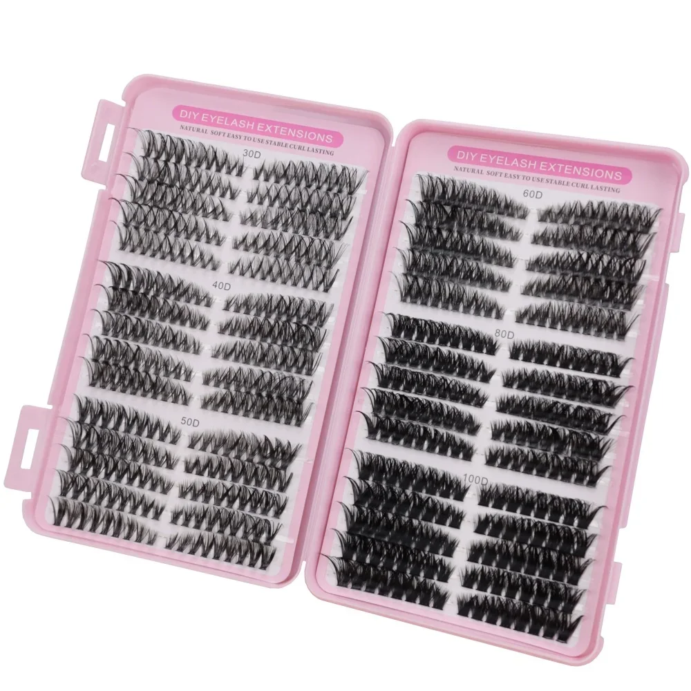 One Box of Eyelash Clusters, 30 Rows of False Eyelashes Extension Set, 30+40+50+60+80+100D Eyelashes, 30P-100PRO