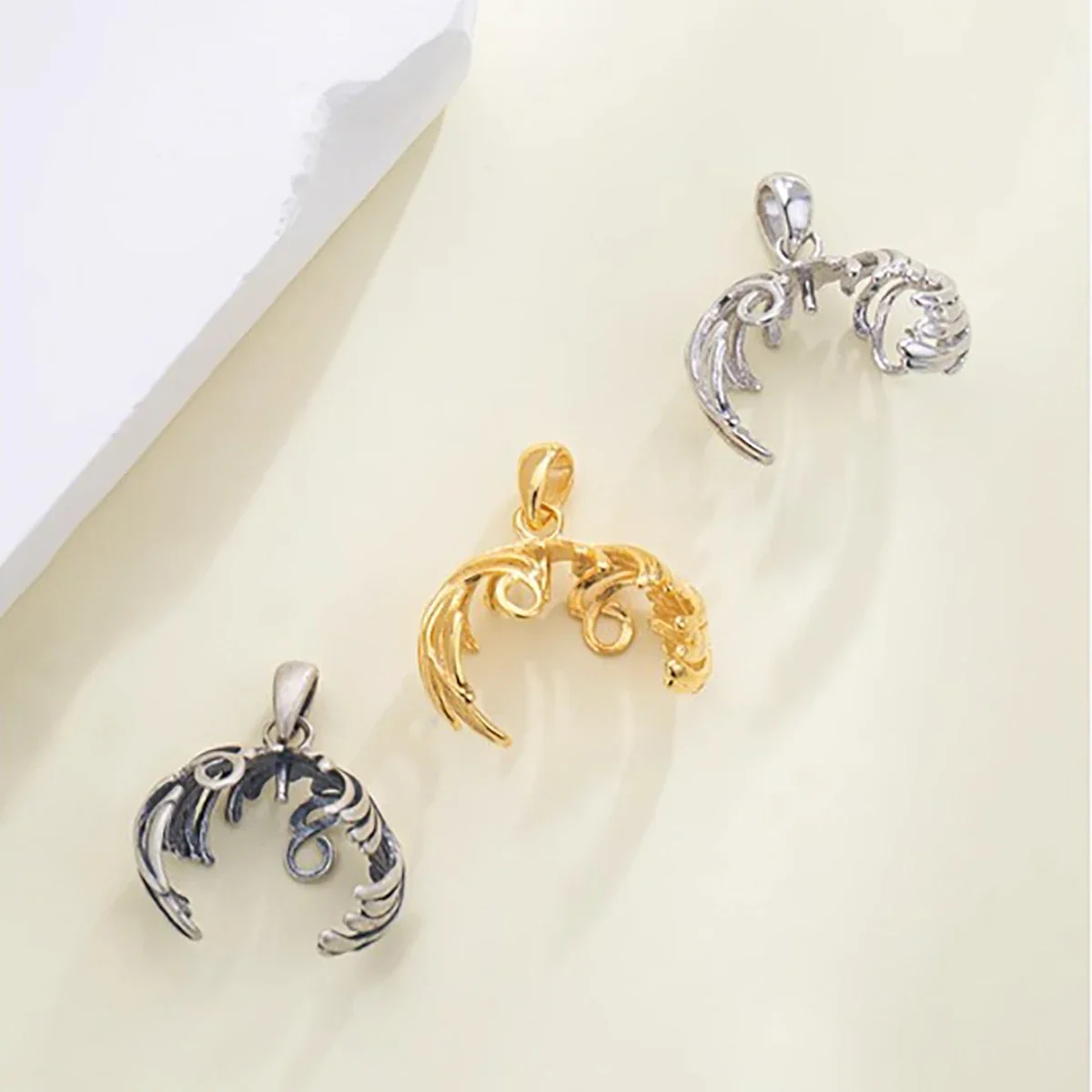 

Подвеска из стерлингового серебра 925 пробы, пустой держатель, подходит для установки, круглый жемчуг, янтарь, мед, воск, нефрит, ожерелье «сделай сам», очаровательное изготовление ювелирных изделий