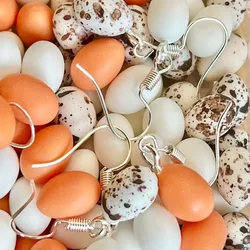 Egg dangle Earrings quirky jewellery cute Easter funky fun earrings original earrings