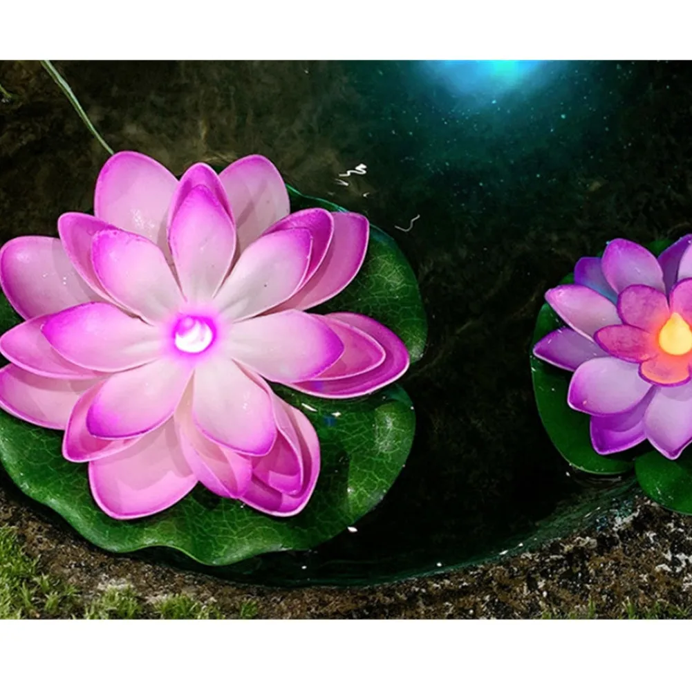 6 PCS Floating Water LED Electronic Candle Outdoor Lanterns Lotus Lights Waterproof Lamp For Praying Blessing Wishing Pool Decor