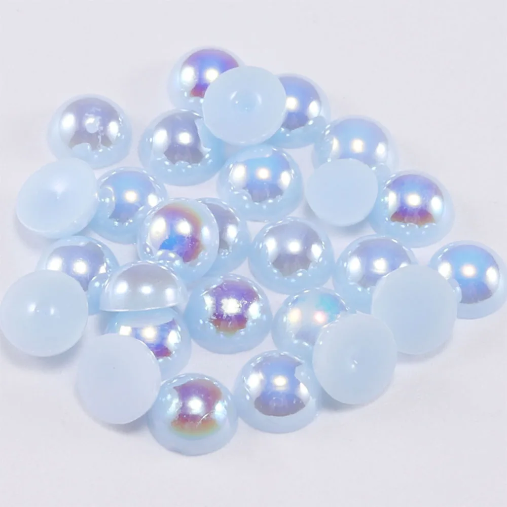 50-500Pcs 2-14mm AB Colors Half Round Flatback Plastic Beads Imitation Pearl Loose Spacer Beads for DIY Jewelry Making Supplies