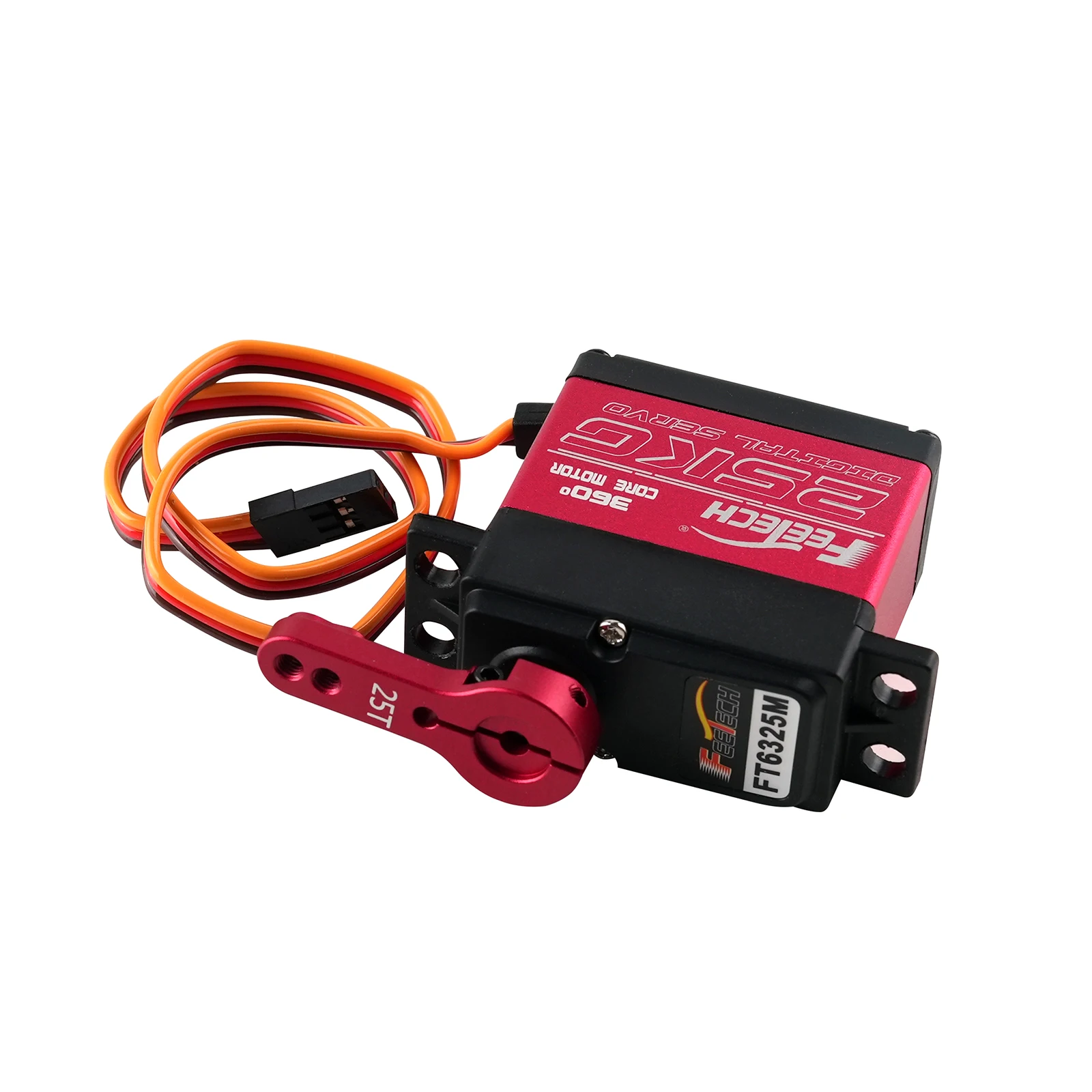 Feetech FT6325M 7.4V 25KG 360 Degree Core Motor Digital Servo Aluminum Alloy Gear Baja Servos 25T Metal Arm For 1/8 1/10 RC Car