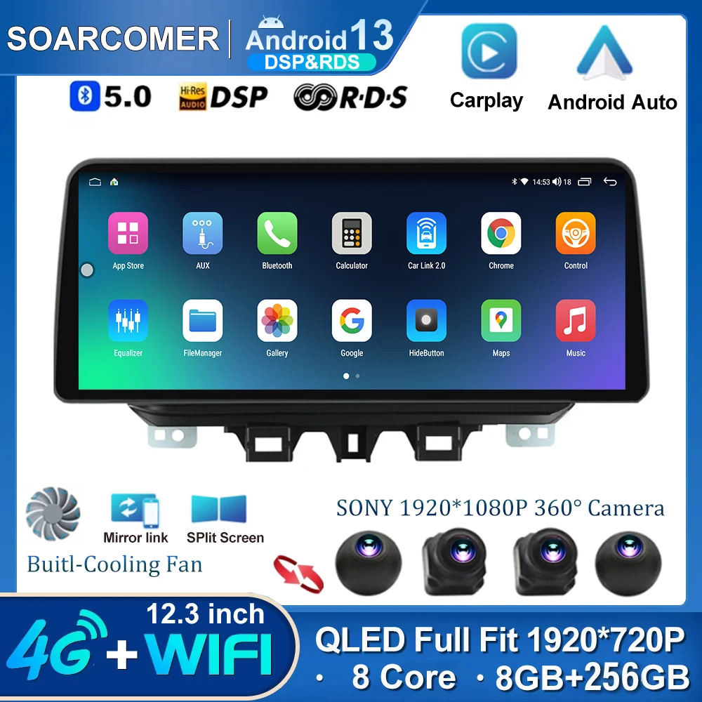 

12.3 inch Andriod 13 for Hyundai Tucson 2017-2021 Multimedia Video Player Car Radio GPS Navigation Map Wireless Carplay auto