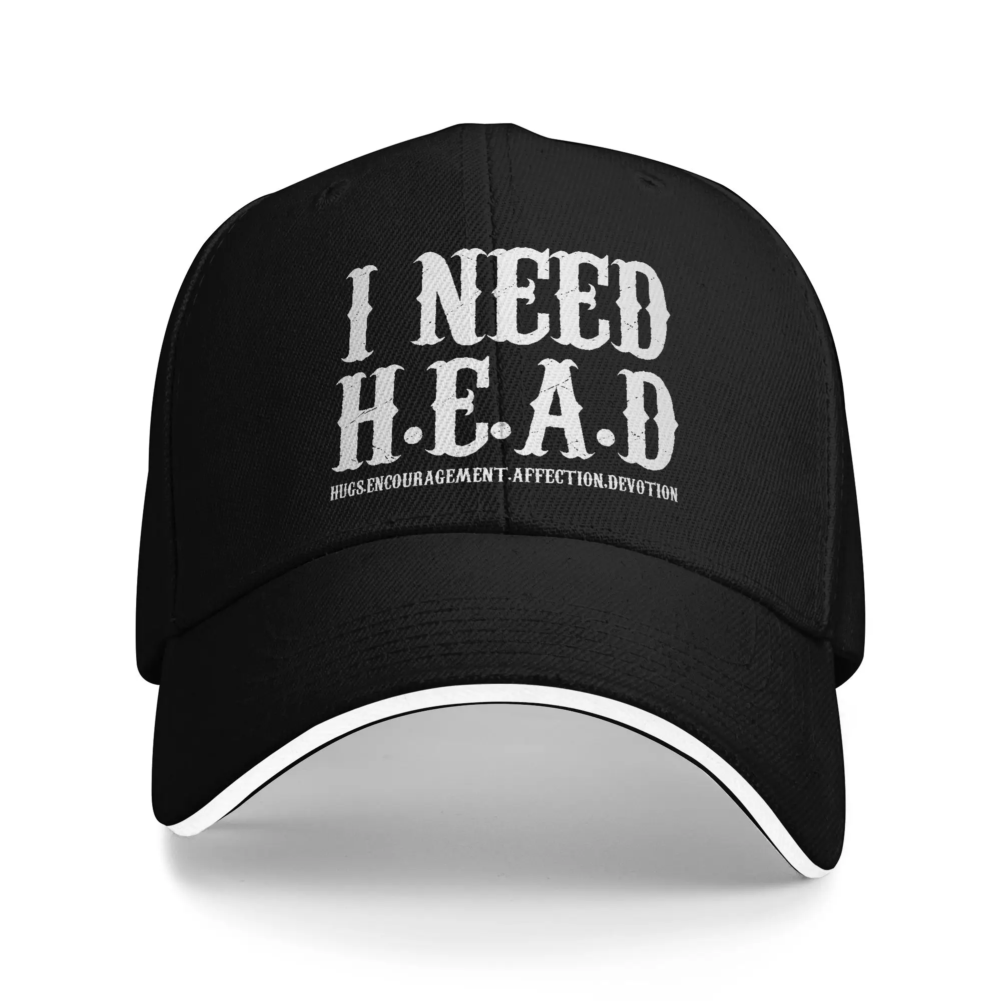 I Need HEAD Hugs Encouragement Affection Devotion Baseball Cap  Tennis Skate Adjustable Hip Hop Hats Female Male Baseball Caps