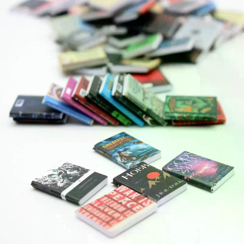 10 pçs casa de bonecas em miniatura revistas livros romances modelo para casa de bonecas cena decoração acessórios crianças brinquedos