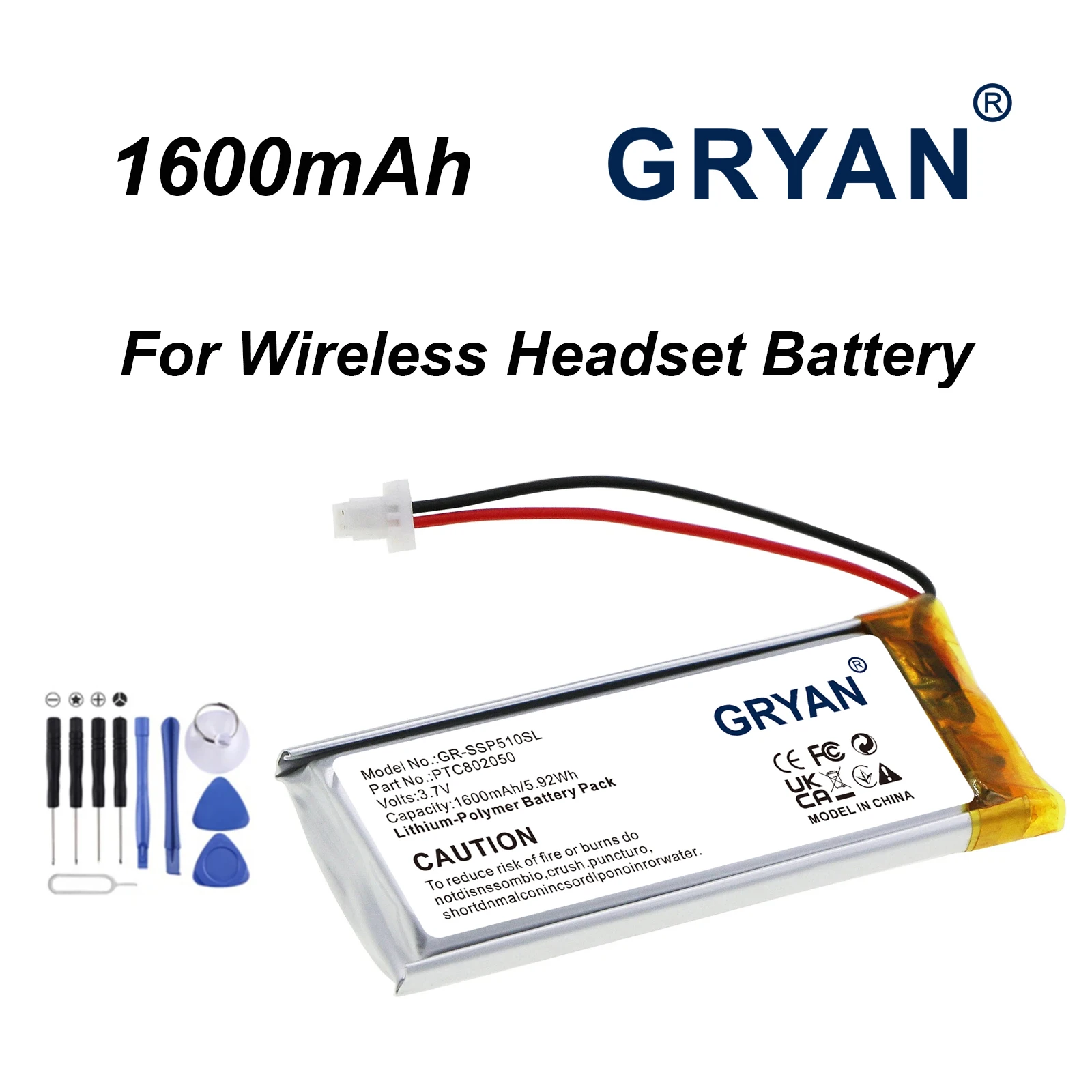3.7V 1600mAh Battery For Interphone F2，F3，F4，F2S，F3S，F4S，F5，F5S，F3XT，F4XT，F5XT，F3MC，F4MC，F5MC，OFFROAD，ACTIVE，CONNECT,SHAPE EDGE