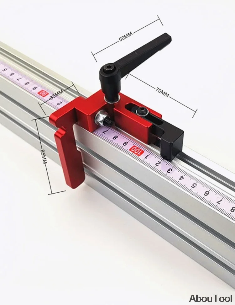 400MM600MM800MM T Track 75 Height Miter T-track Stop Sliding Brackets T-Slot Limiter Professional Woodworking DIY tools 75 TYPE