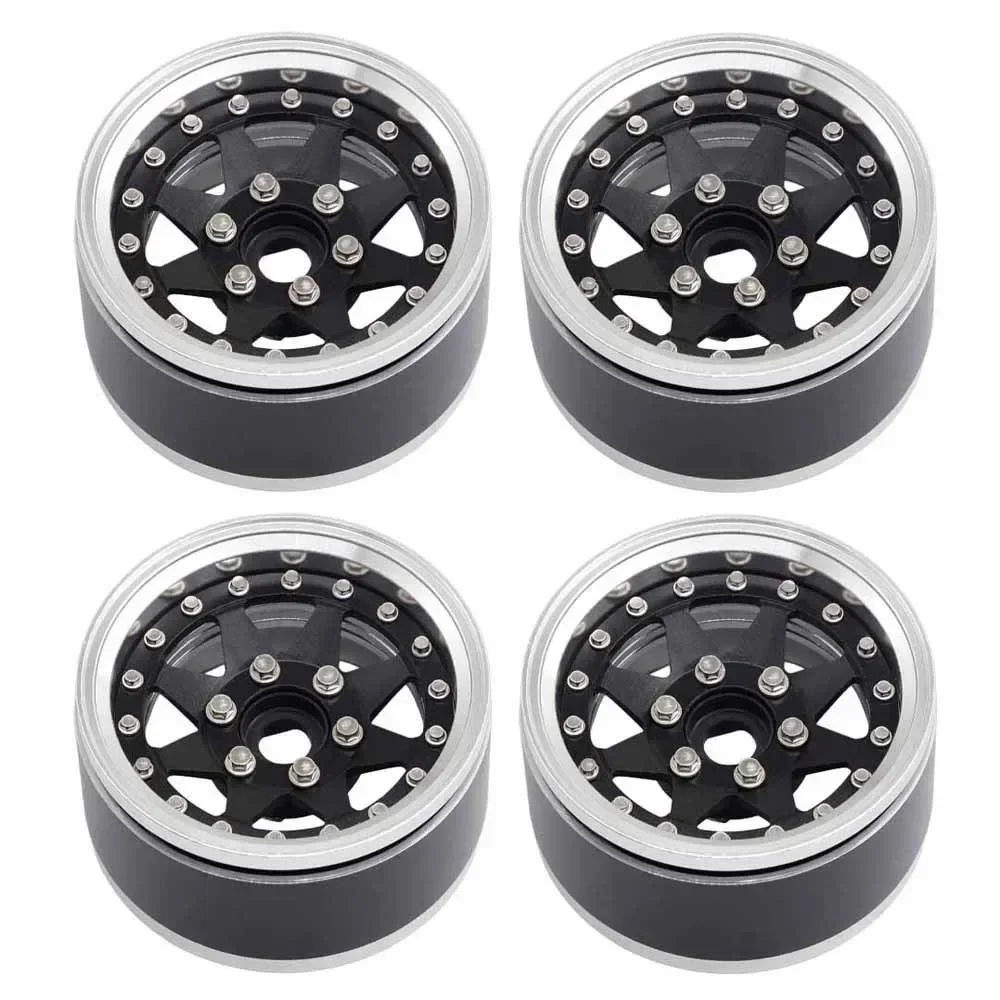 

4PCS Aluminum 1.9 Inch Beadlock Wheels Rim Adjustable Offset Wheel Hub for 1/10 RC Crawler Car TRX4 TRX6 SCX10 GEN7 8 D90