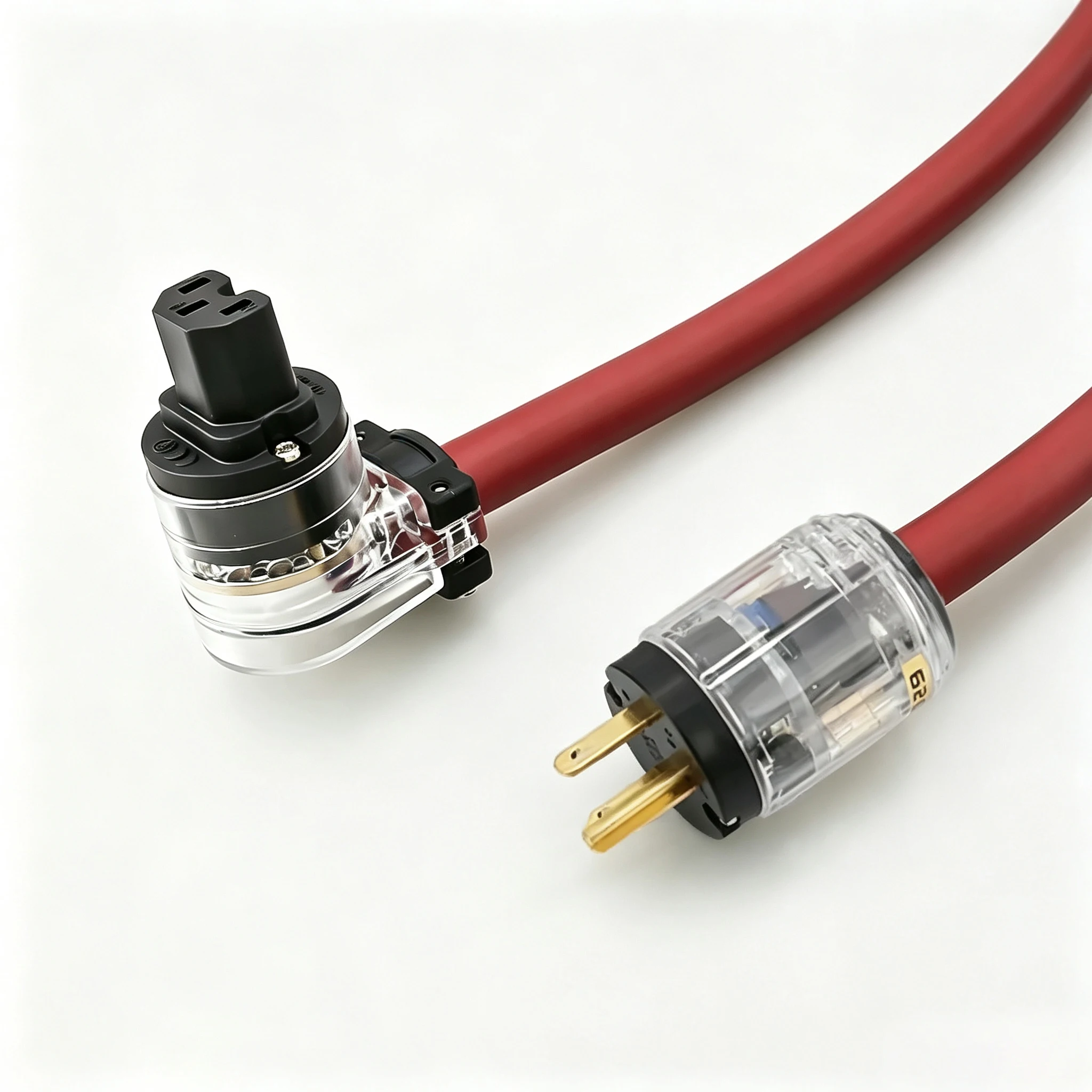 HIFI Power Cord 90 Degree Right Angle EU/US Power Plug IEC Female Power Connector UK/AU/US Schuko Power Cable