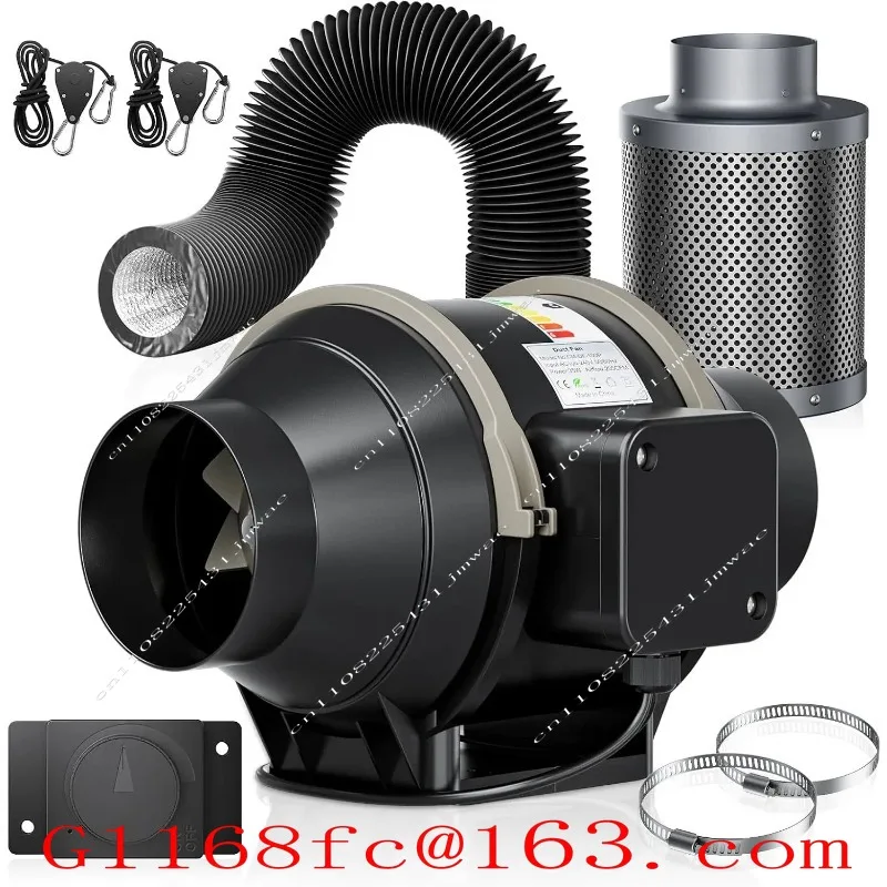 4 Inch Knob Speed Regulation EC Pipe Fan Carbon Can Filter Sleeve